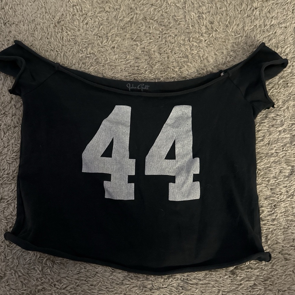 PacSun Black Crop Top with White Number